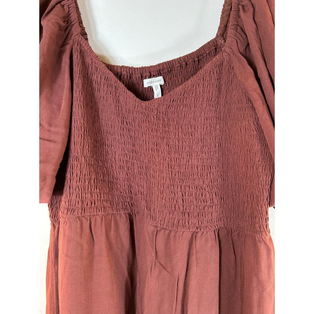 MAURICES Women’s Short Puff Sleeves with Shirred Bust Dress / Size: L - Picture 8 of 11